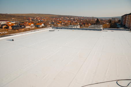 white flat commercial roof