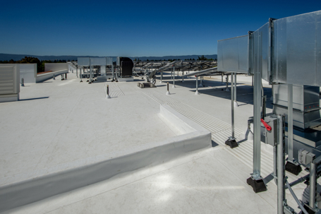 white flat commercial roof